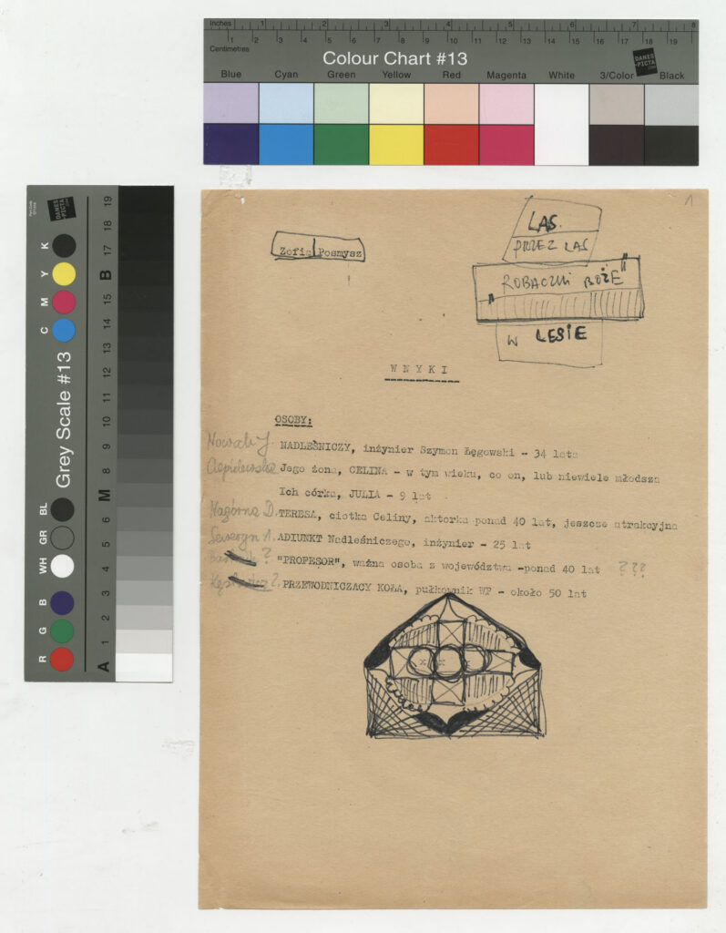 Maszynopis z adaptacją teatralną tekstu Zofii Posmysz "Wnyki" do teatru telewizji Krzysztofa Kieślowskiego "Wnyki".