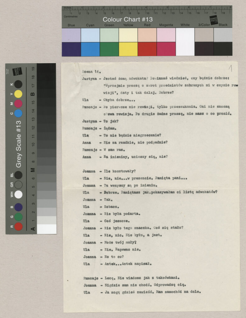 Kopia maszynopisu z dialogami do filmu Krzysztofa Kieślowskiego "Bez końca".