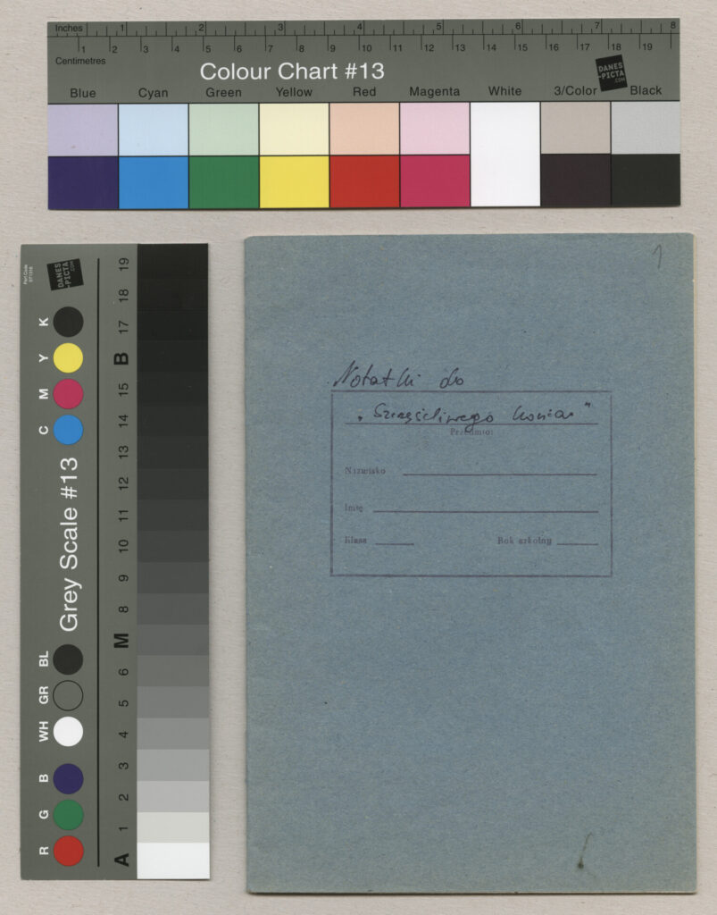 Rękopis z notatkami do filmu Krzysztofa Kieślowskiego "Bez końca".