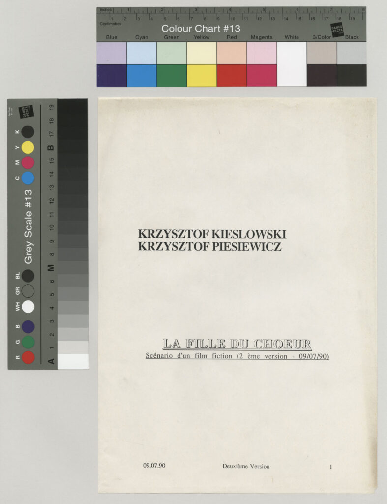 Wydruk komputerowy scenariusza do filmu Krzysztofa Kieślowskiego "Podwójne życie Weroniki".