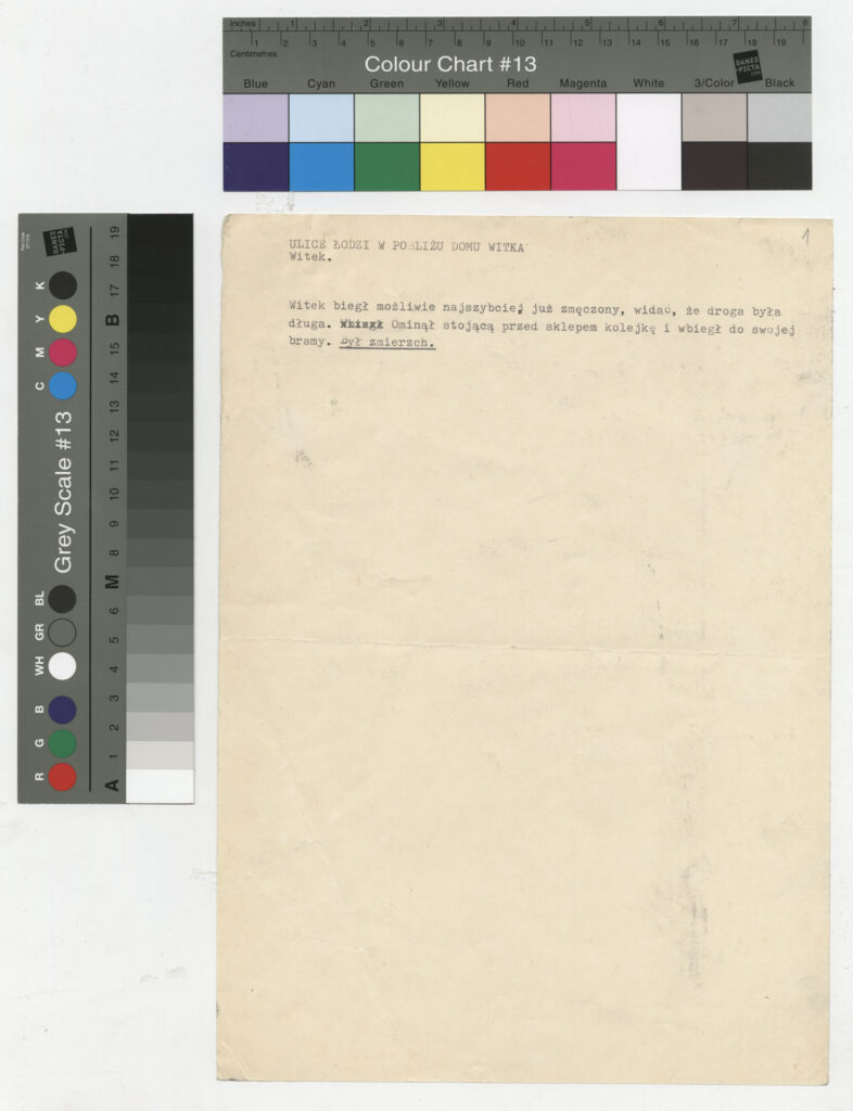 Maszynopis i kopia maszynopisu z opisem scen do filmu Krzysztofa Kieślowskiego "Przypadek" (1981).