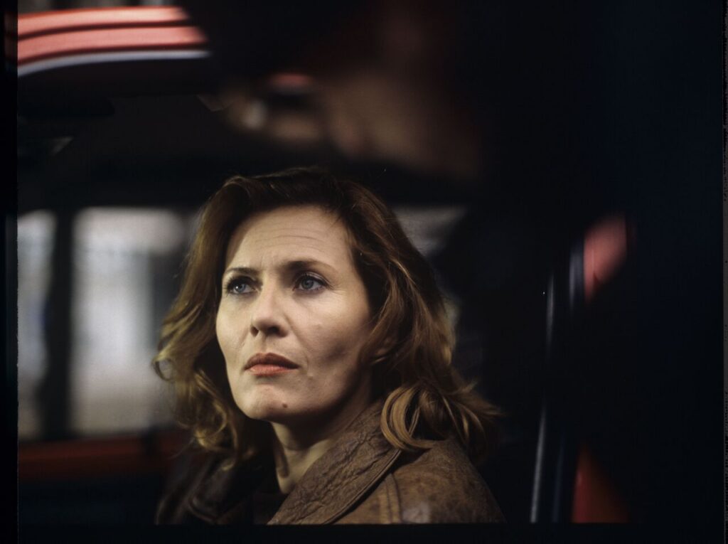 "Blonde" (Grażyna Szapołowska) in the car that Karol stopped. The scene did not appear in the movie.