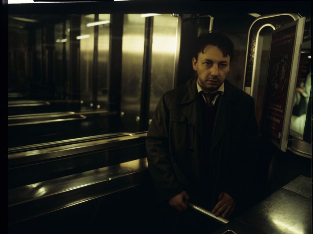 Karol (Zbigniew Zamachowski) at the exit of the Paris metro.