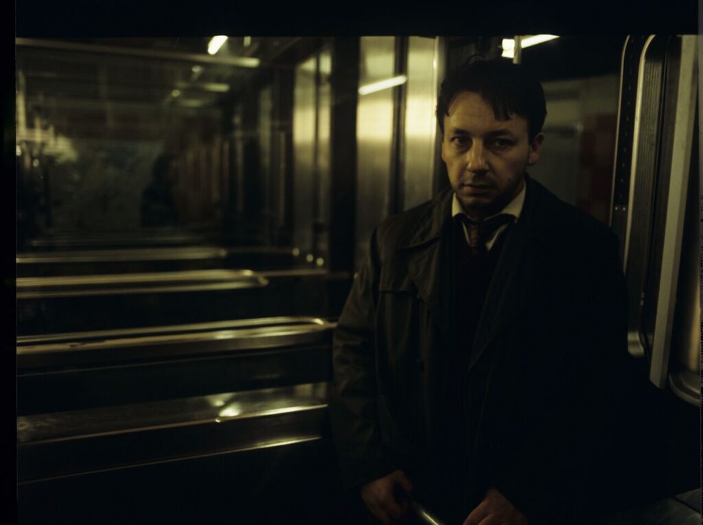 Karol (Zbigniew Zamachowski) at the exit of the Paris metro.