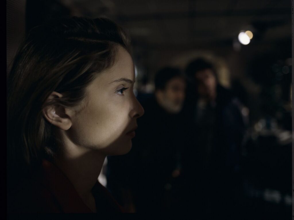 Julie Delpy (actress) on the set at Dominique's hairdressing salon in Paris.
