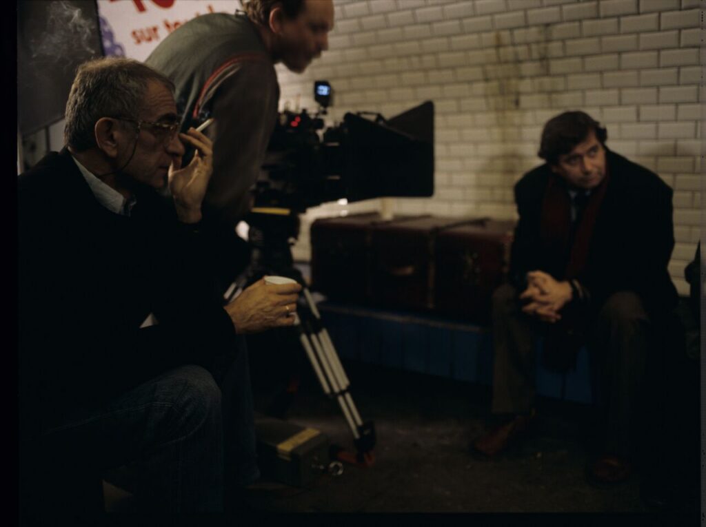 The crew on set in the Paris metro.