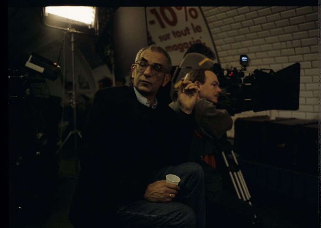 The crew on set in the Paris metro.