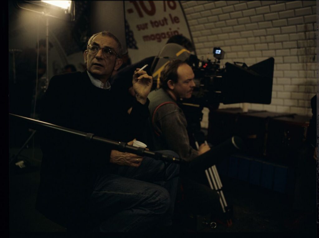 The crew on set in the Paris metro.