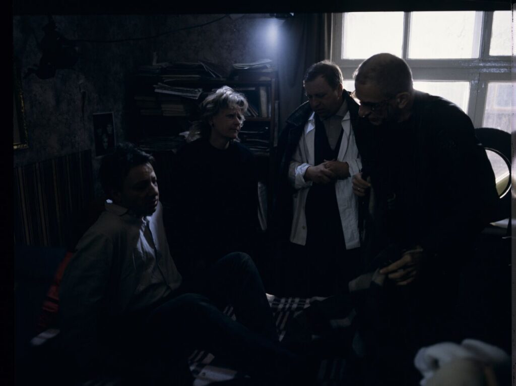 The crew on set at the home of Jurek, Karol's brother.