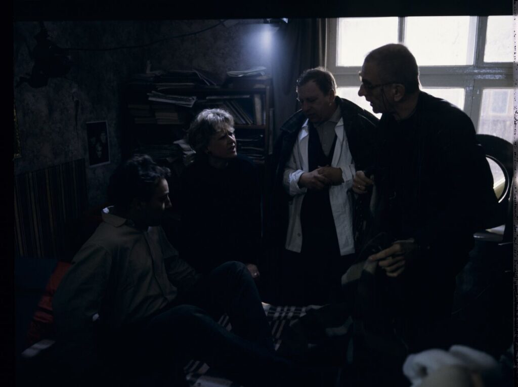 The crew on set at the home of Jurek, Karol's brother.