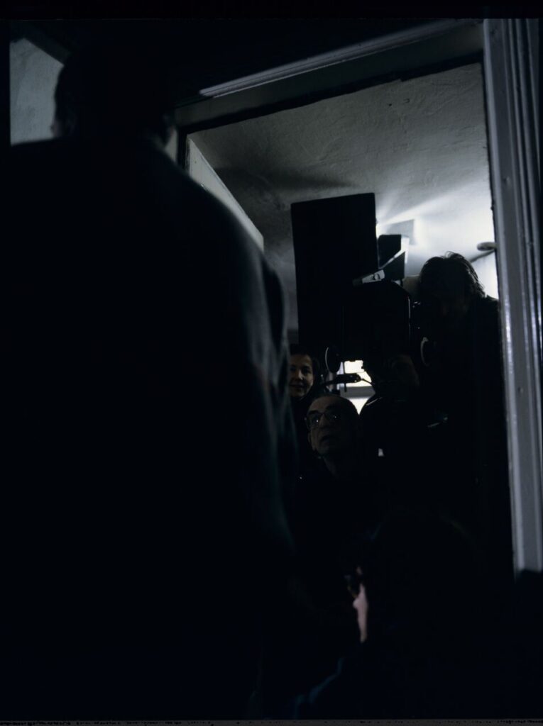 Krzysztof Kieślowski (director) and Edward Kłosiński (cinematographer) working on the set.