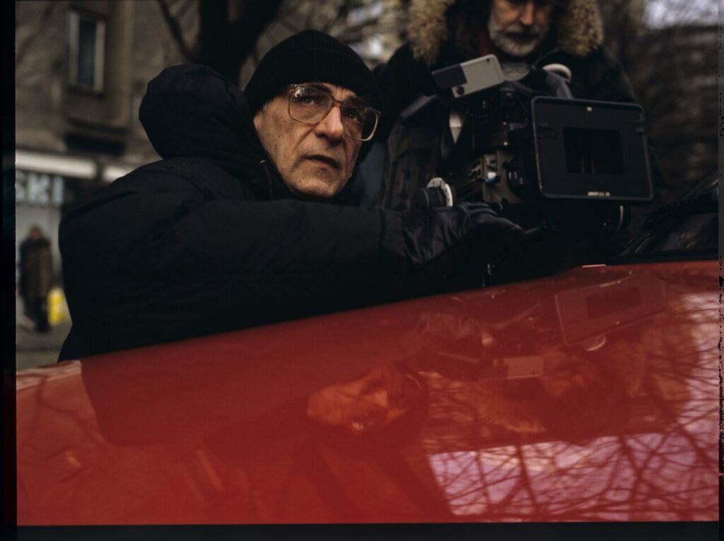 Krzysztof Kieślowski (director) and Edward Kłosiński (cinematographer) working on the set.