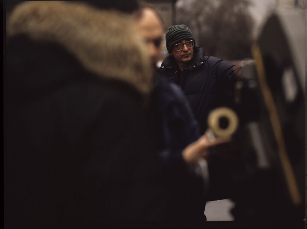 Krzysztof Kieślowski (director) on the set.