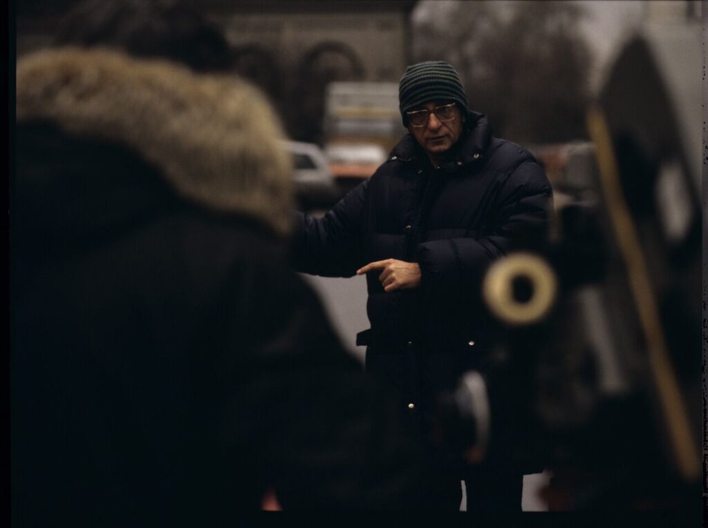 Krzysztof Kieślowski (director) on the set.