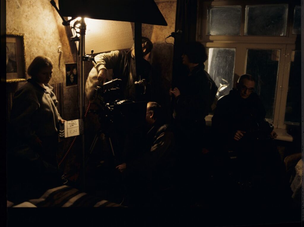 The crew on set at the home of the farmer from whom Karol bought the land.