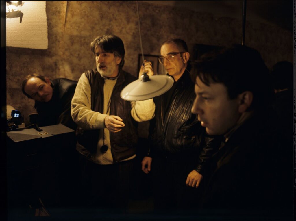The crew on set at the home of the farmer from whom Karol bought the land.