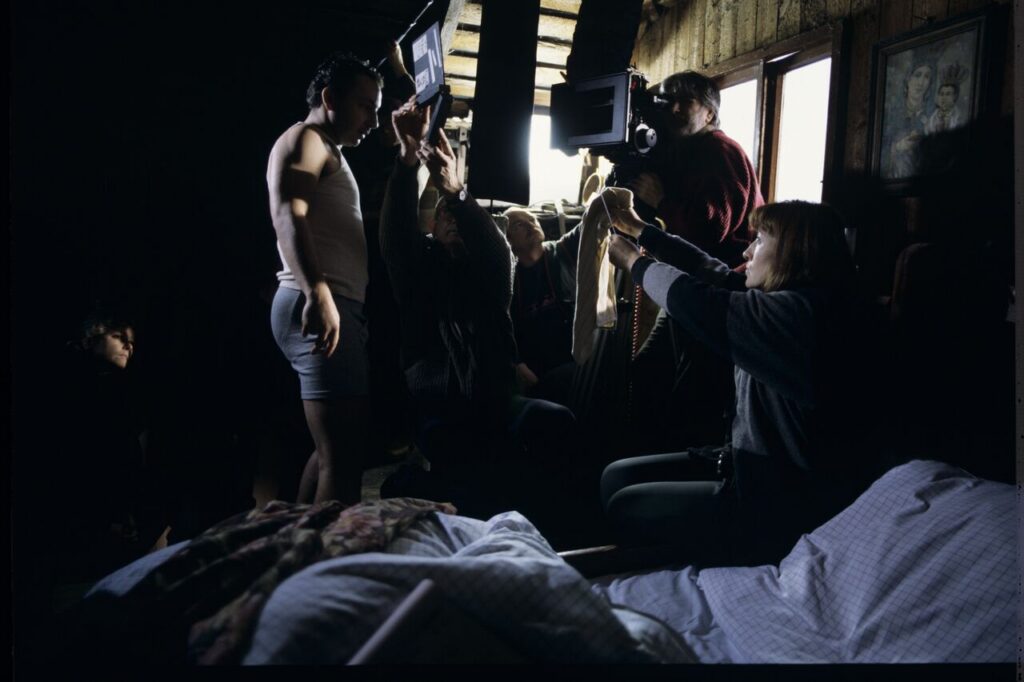 Shooting in the house of the farmer from whom Karol bought the land. The scene after the transaction.