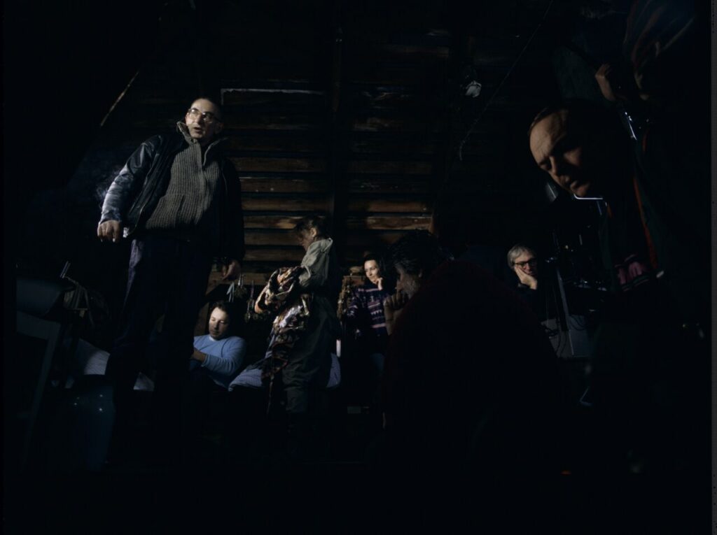 The crew on set at the home of the farmer from whom Karol bought the land.