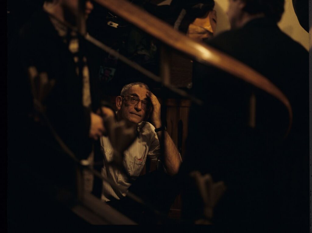 Krzysztof Kieślowski (director) on the set.