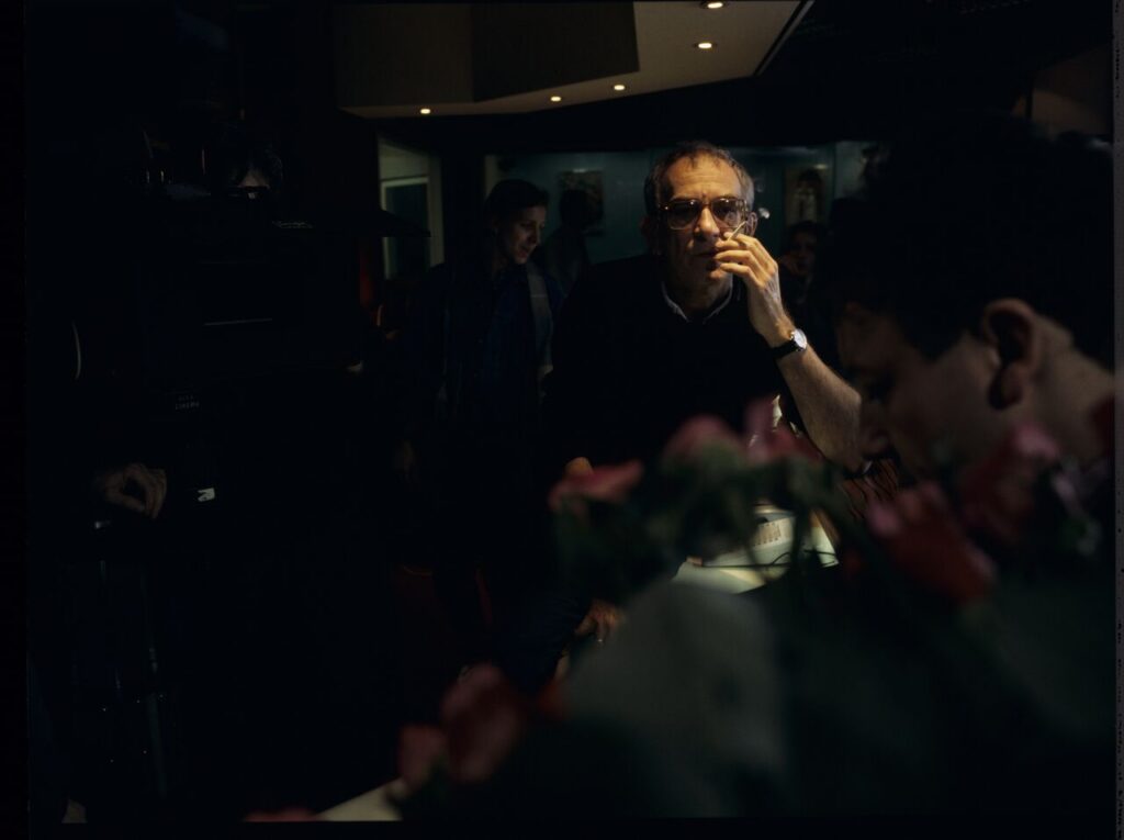 Krzysztof Kieślowski (director) on the set.