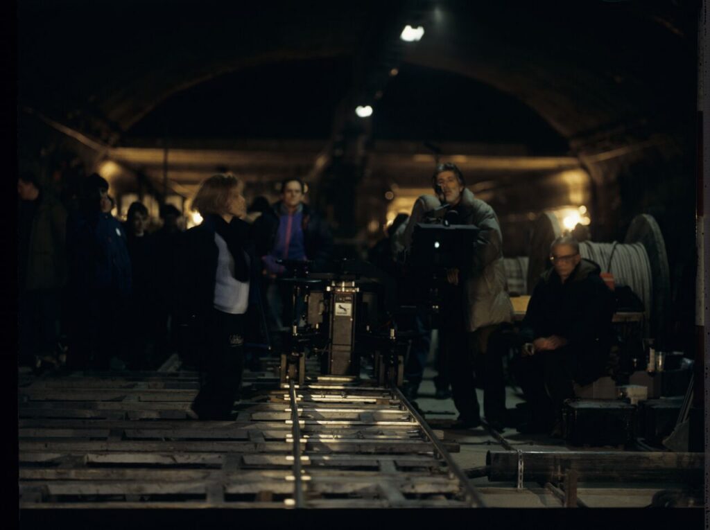 The crew on set in in the Warsaw metro underground.