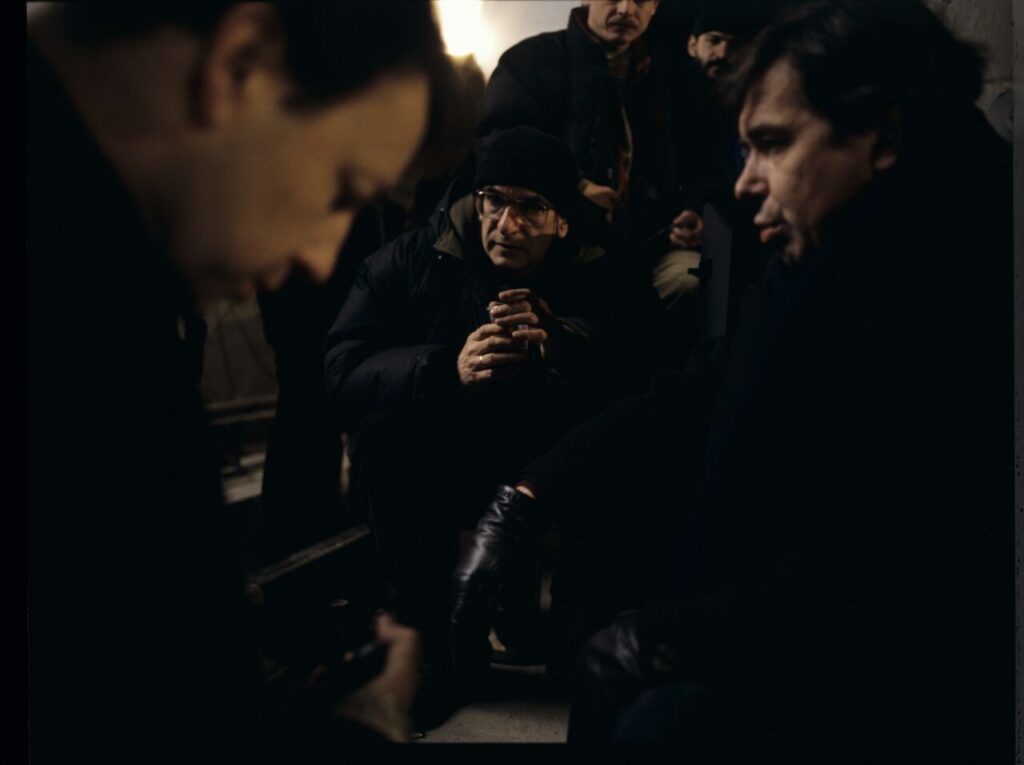 On set in the basement of the Warsaw metro under construction.