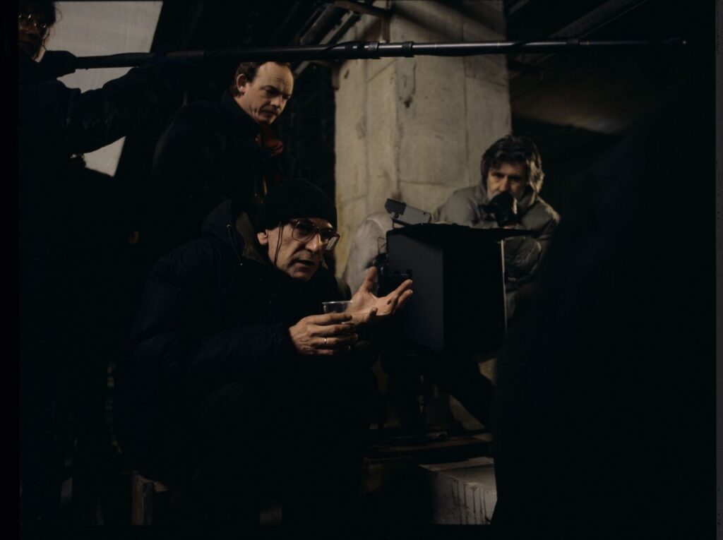 On set in the basement of the Warsaw metro under construction.