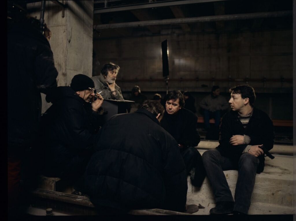 On set in the basement of the Warsaw metro under construction.