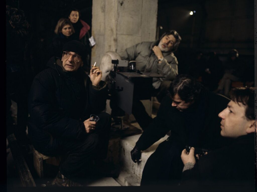 On set in the basement of the Warsaw metro under construction.