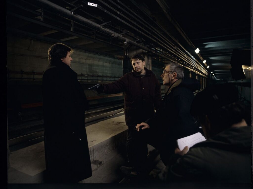 On set in the basement of the Warsaw metro under construction.