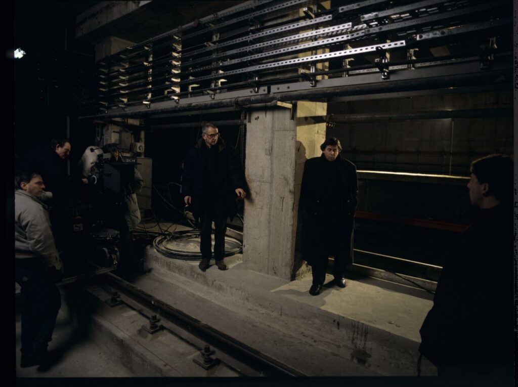 On set in the basement of the Warsaw metro under construction.
