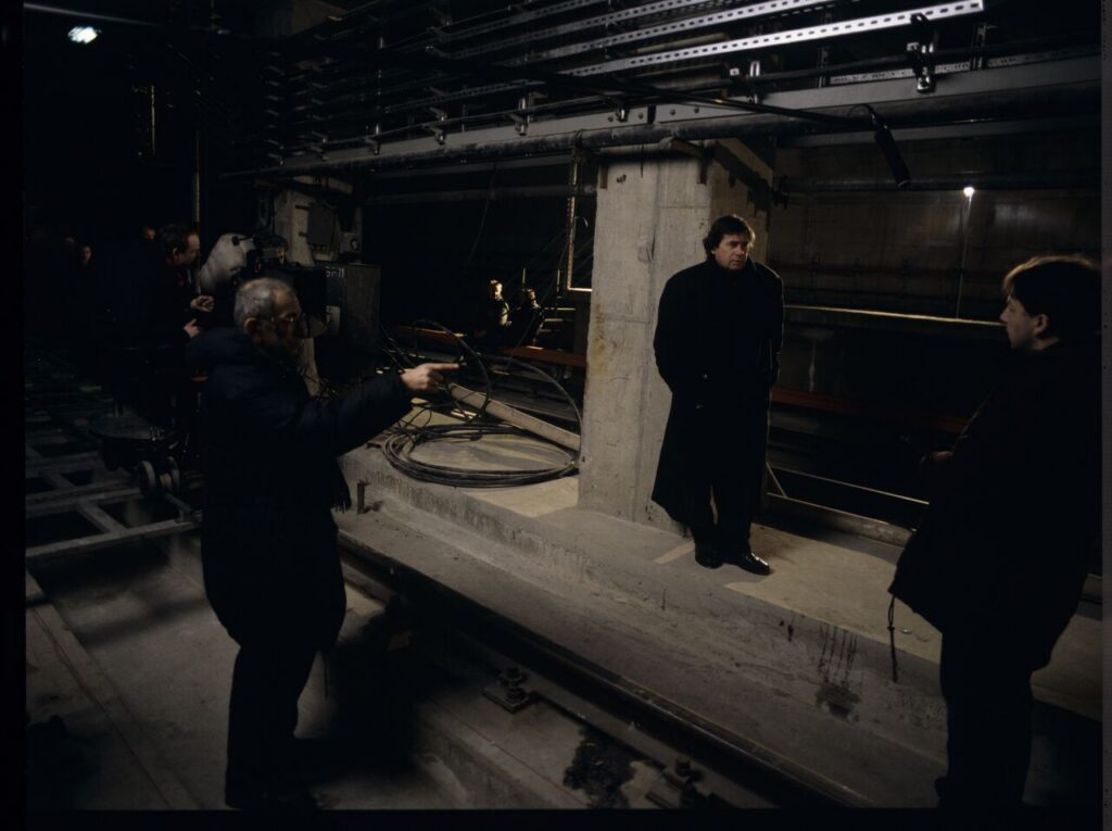On set in the basement of the Warsaw metro under construction.