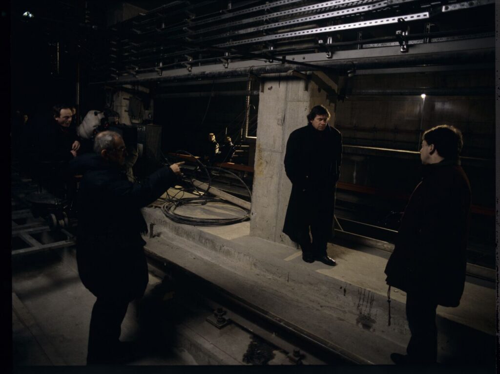 On set in the basement of the Warsaw metro under construction.