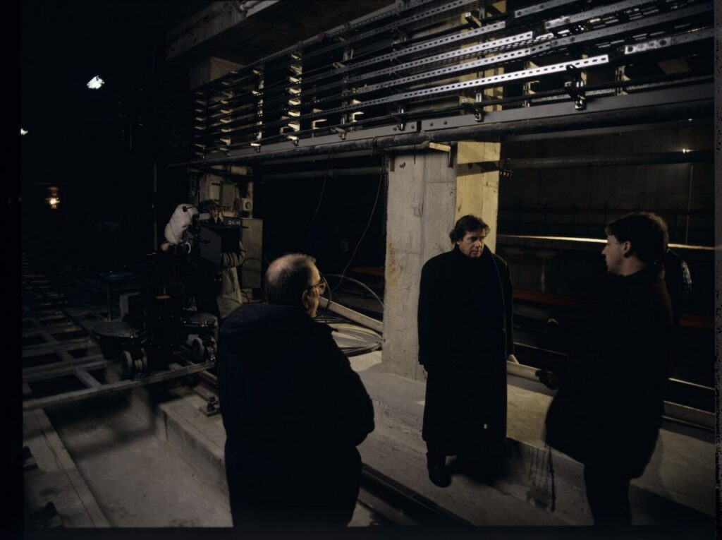 On set in the basement of the Warsaw metro under construction.