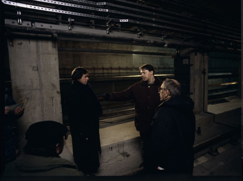 On set in the basement of the Warsaw metro under construction.