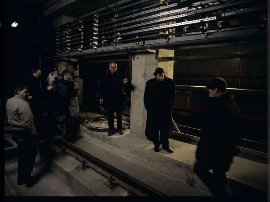 On set in the basement of the Warsaw metro under construction.