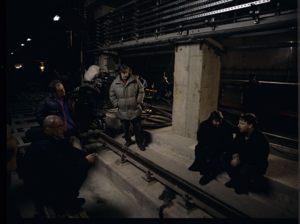 On set in the basement of the Warsaw metro under construction.