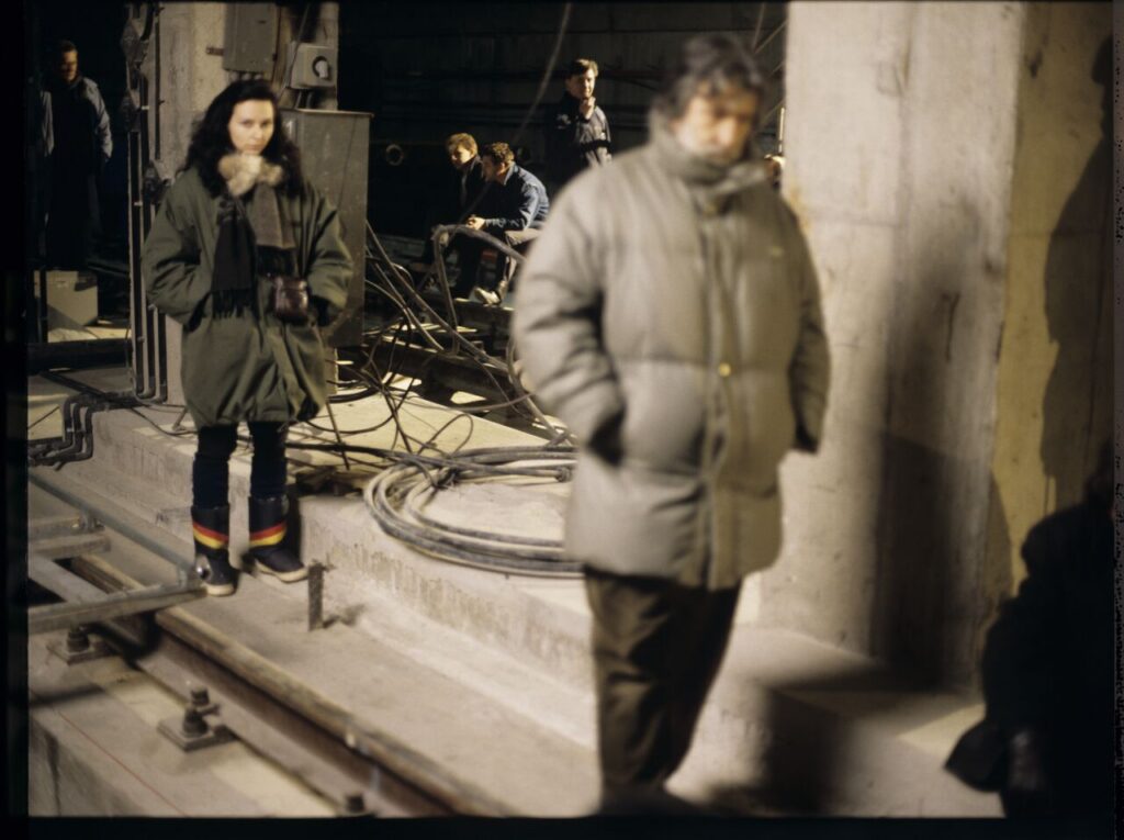 On set in the basement of the Warsaw metro under construction.