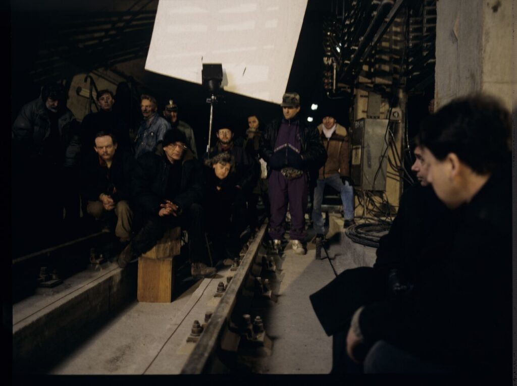On set in the basement of the Warsaw metro under construction.