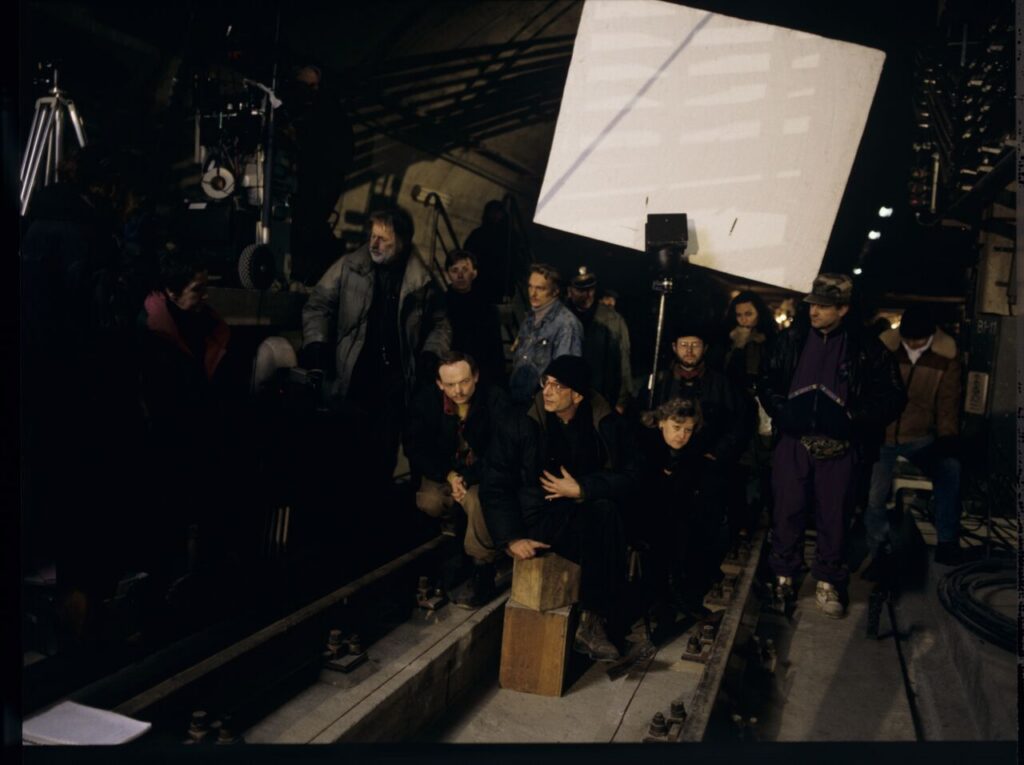 On set in the basement of the Warsaw metro under construction.