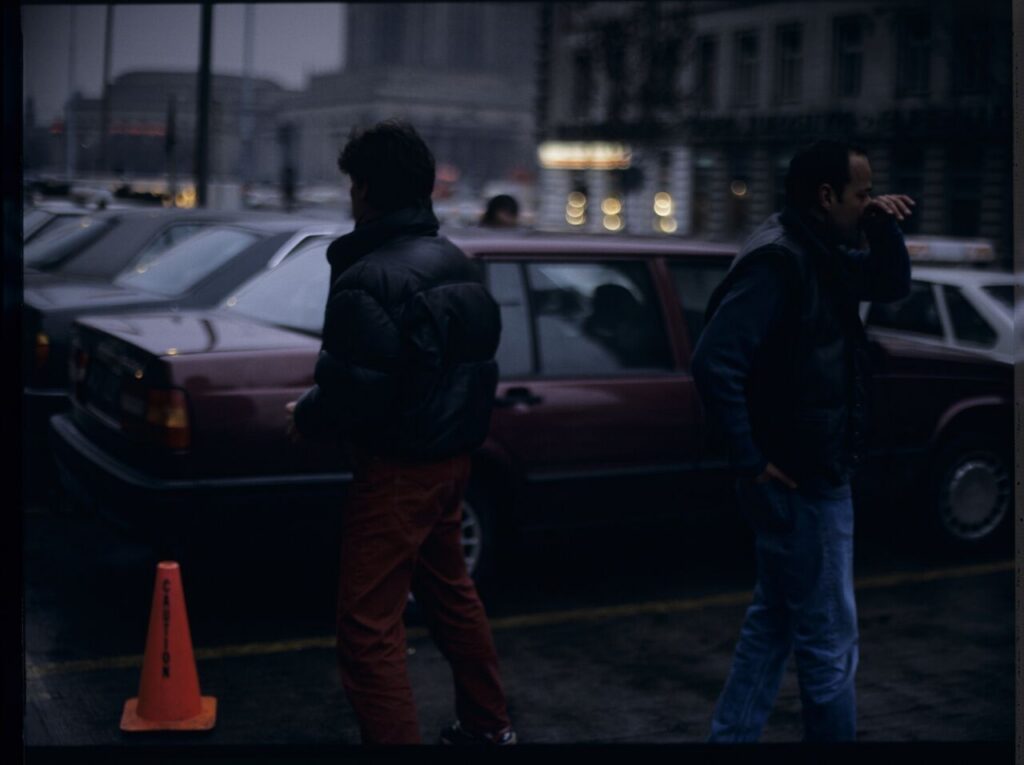 Filming set on a Warsaw street.