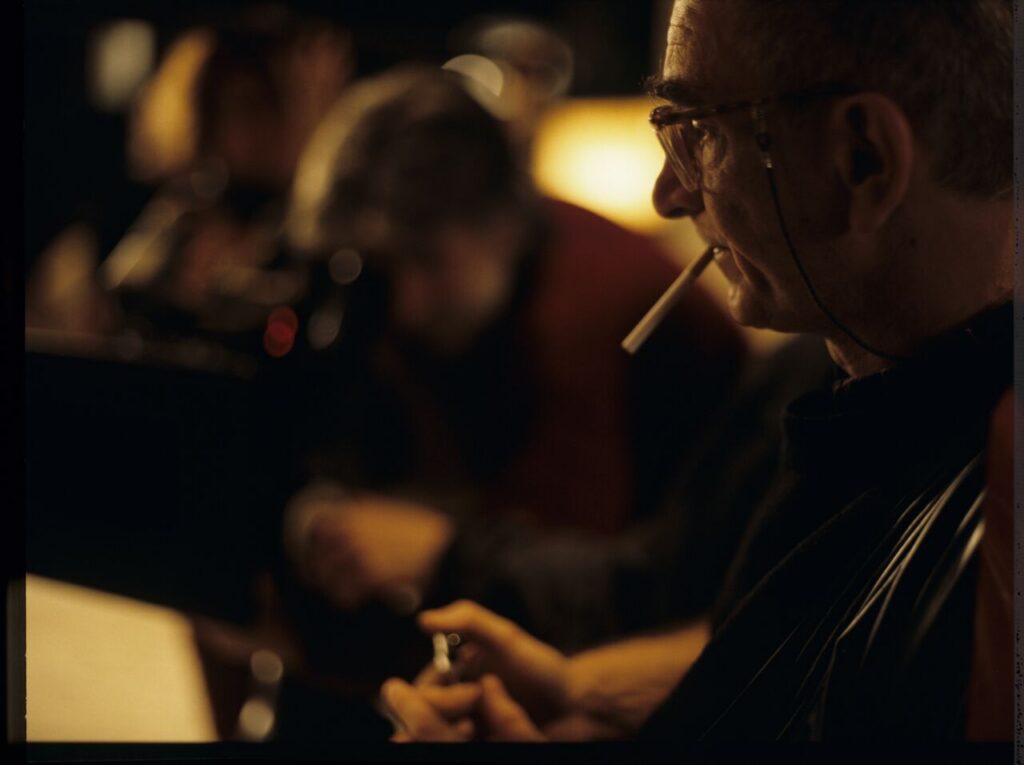 Krzysztof Kieślowski (director) while working on the set.