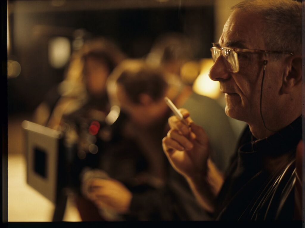 Krzysztof Kieślowski (director) while working on the set.