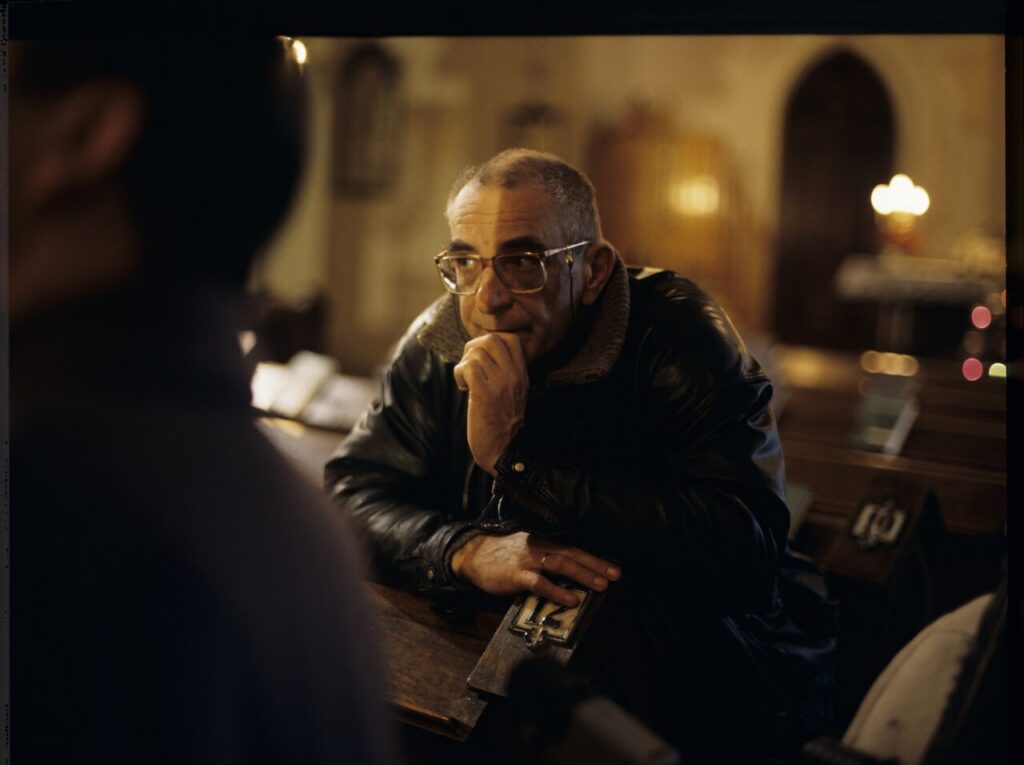 Krzysztof Kieślowski (director) while working on the set.
