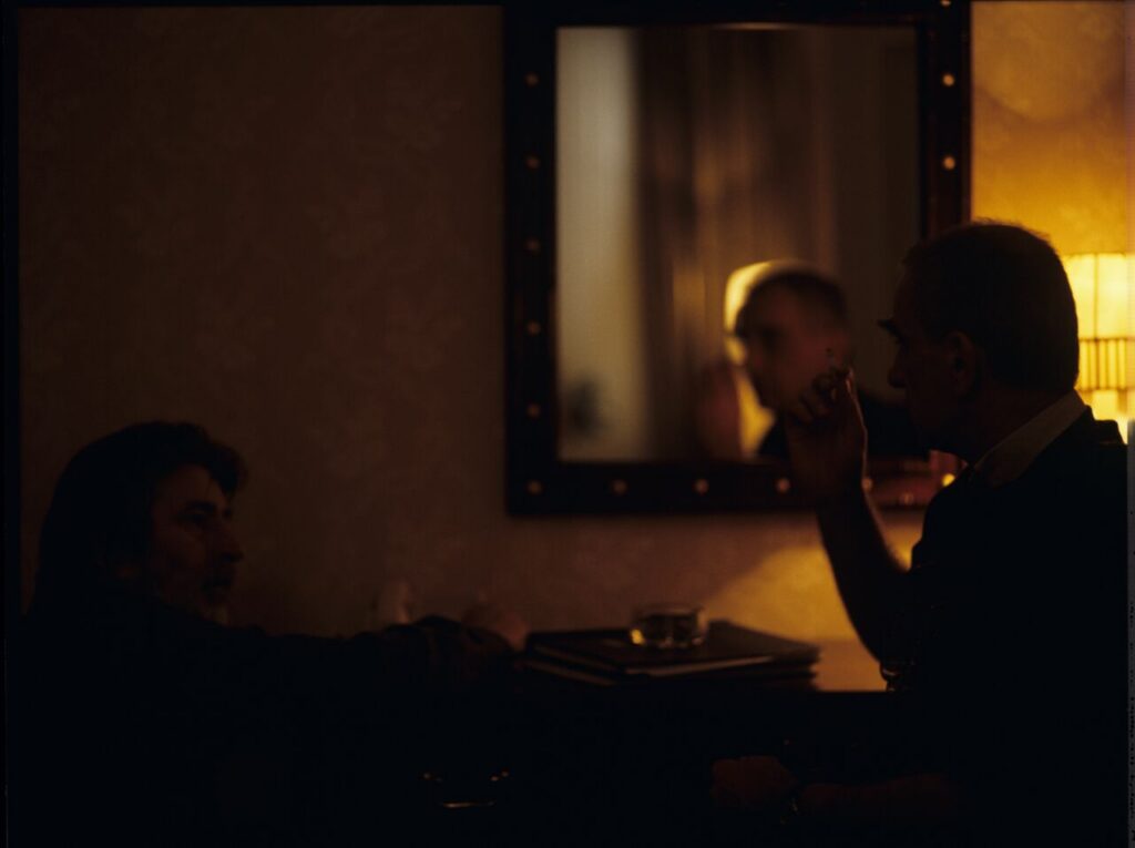 Krzysztof Kieślowski (director) and Edward Kłosiński (cinematographer) on the set.