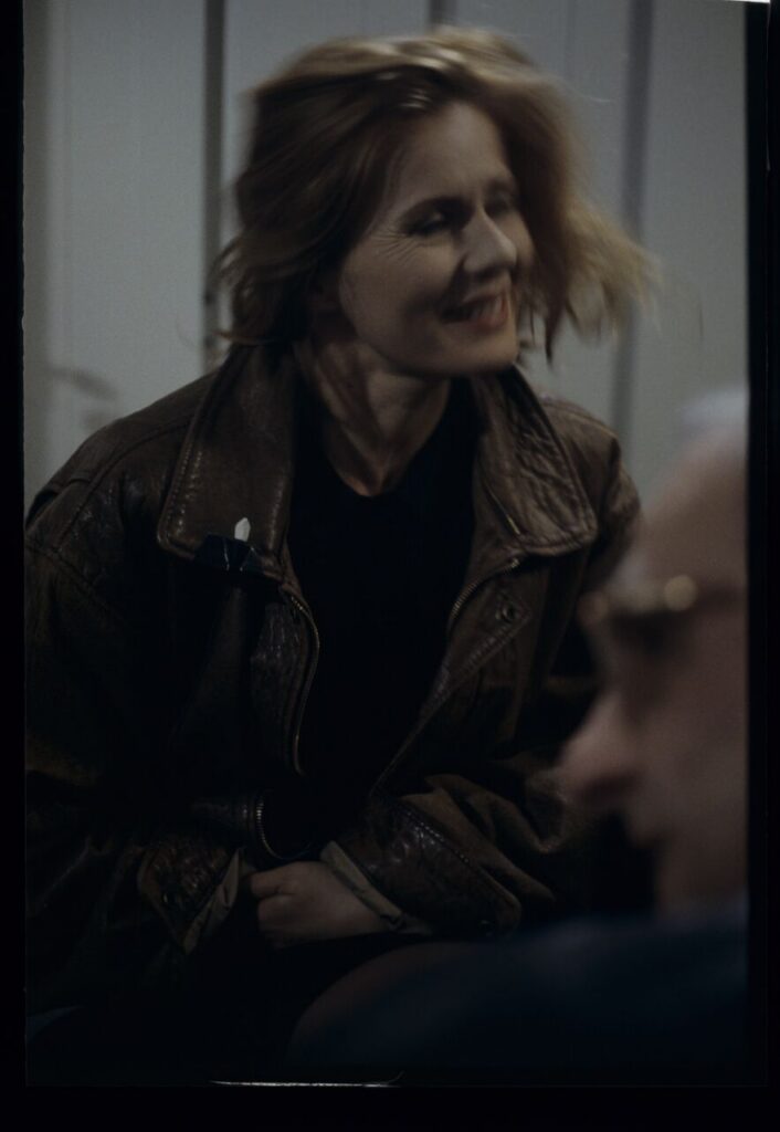 Grażyna Szapołowska and Krzysztof Kieślowski on the set.