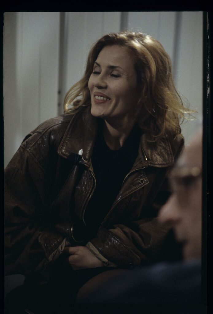 Grażyna Szapołowska and Krzysztof Kieślowski on the set.