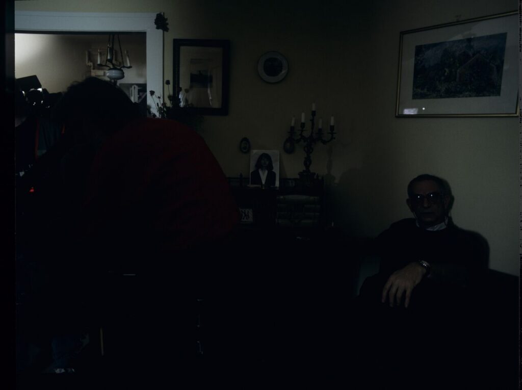 Krzysztof Kieślowski (director) on the set.