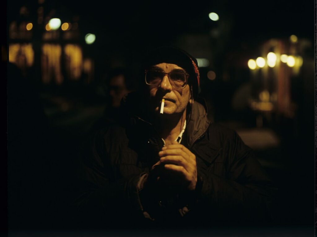 Krzysztof Kieślowski (director) on the set.