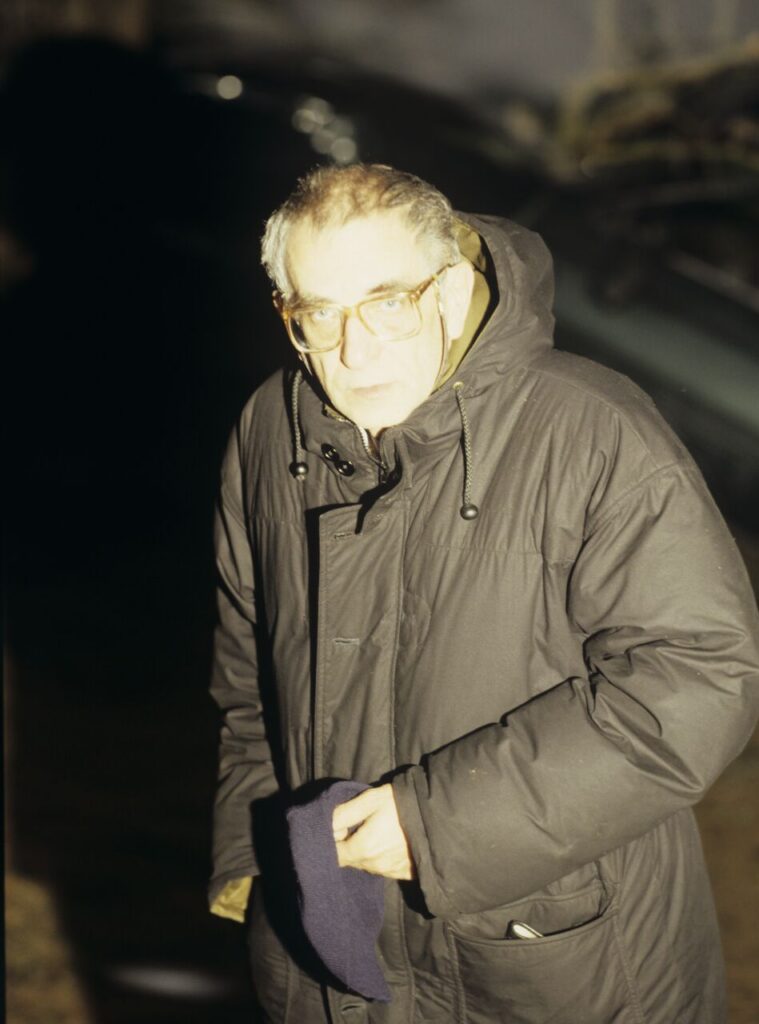 Krzysztof Kieślowski (director) on the set.